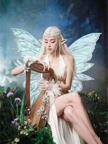 Plus Size 4-Leaf Foil Butterfly Wings/Wing Set, Shiny Transparent Butterfly Fairy Wings Adult Costume, Angel Wings For Women, Halloween Costume - Multicolor - View 4