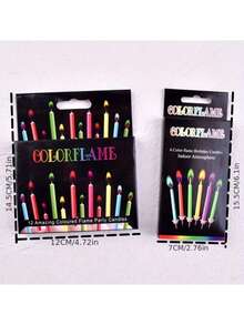 1pc Colorful Flame Candle, Creative Rainbow Flame Candle For Birthday Cake Decoration, Party Decor, Dessert Decor, Baking Decor, Party Supplies - Multicolor - View 8