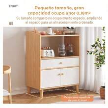 Mueble Organizador Pequeño De Cocina Con 2 Puertas Y Cajón - Multicolor - Ver 3