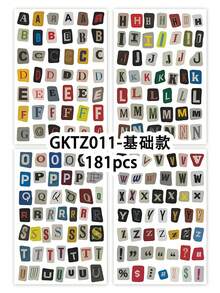 12pcs Vintage Letter Stickers, Small Ransom Letter Stickers, Suitable For Scrapbooking, Diary, Notebook, Laptop, Water Bottle, DIY Crafts, Gifts, Miscellaneous Journal - Multicolor - View 9