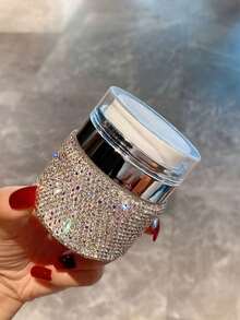Luxuriöse Strass-verzierte Vakuum-Creme-Dose, 50ml Vakuum-Pumpspender-Flasche, Drucktyp Kosmetikbehälter, strapazierfähige Kunststoff-Hautpflege-Verpackung ohne Duft, tragbare Reisegröße, nachfüllbarer Make-up-Spender, glänzend mit Strass dekorierte Kosmetikverpackung, geeignet für Foundation, Creme, Lotion, Zuhause Reisebehälter, Beauty-Enthusiasten, Valentinstag Geschenke (15ml/30ml/50ml) - Verschiedenfarbig - Übersicht 2