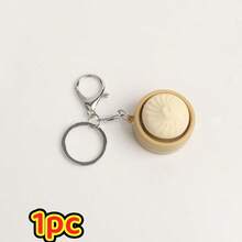 1/2/5pcs New Realistic Mini Steamed Bun Squeeze Toy Keychain, Creative Office Gift, Stress Relief, Fidget Toy, Pendant - Multicolor - View 7