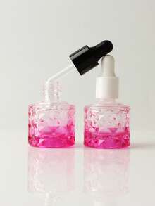 2 piezas/3 piezas/5 piezas/10 piezas/20 piezas Botellas de vidrio con cuentagotas recargables de 10ml para aceites esenciales y perfumes con diseño de piña redonda, mini viales transparentes rosas portátiles para muestras - Multicolor - Ver 2