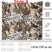 1件装2D数码印花遮阳布，5种不同的抽象豹纹图案，特点包括：印花图案、防风、可拆卸、轻便、半遮阳、防尘、耐用、露营装备、露营必备品 - 彩色 - 查看 2