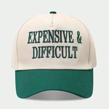 1pc Women's "Expensive & Difficult" Embroidered Letter Trucker Hat, Casual Baseball Cap, Suitable For Spring, Autumn, Street, Travel, Beach Vacation - màu xanh lá - Xem 2