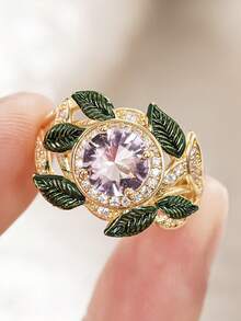 1 PC Elegant Cubic Zirconia Ring For Women For Wedding Engagement Anniversary Party Jewelry Valentine's Day Gift - 1# - View 6