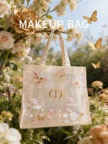 Perfect Christmas & Holiday Gift: Dior Limited Edition Platinum Cosmetic Bag And Handbag - White - View 10