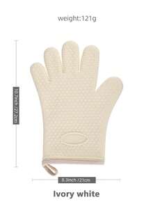 One Silicone Heat-Resistant Glove (Not A Pair), Featuring A Non-Slip Texture And Convenient Hanging Loop, Thickened Heat-Resistant Design For Effective Burn Prevention, Suitable For Various High-Temperature Scenarios Such As Baking, Grilling, Frying, And Microwave Cooking, Fits The Hand Shape, Is Easy To Clean And Heat-Resistant, Making It A Practical Choice For Home Kitchens, Baking Enthusiasts And Restaurant Chefs. - Multicolor - View 13