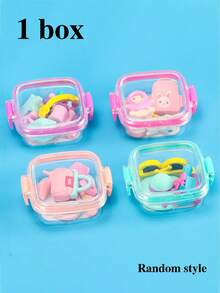 4/5pcs Random Cute Bento Box, Dessert, Makeup Remover, Stationery Set Combination, Back To School Season