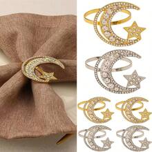 6pcs Ramadan Festival Moon Star Napkin Ring - Multicolor - View 2
