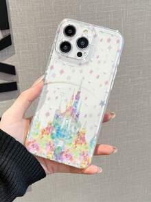 1pc, Hot Selling Colorful Castle And Star Pattern Design Transparent Space Case Phone Case, TPU All Inclusive High Transparency, Shock Protection, Raised Screen And Camera Protection, Lightweight And Compatible With 17/17 Air/17Pro/17ProMax,16/16Plus/16ProMax, 15.14, 13, 12, 11 Series, Suitable For Samsung Galaxy S22, S23, S24, S25 PLUS ULTRA Series, Easter Gift, Christmas Halloween Decoration/Birthday Gift, Girlfriend, Boyfriend, Friend Or Oneself. - 無色 - 查看 2