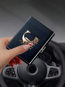 6卡位超薄卡包，金属色，可印字母A到Z图案，可收纳身份证、银行卡、信用卡等，简约轻薄铝合金金属钱包，RFID防盗刷，男女通用金属卡包，情人节、婚礼季、宾客礼物、伴娘礼物、斋月礼物 - 彩色 - 查看 5