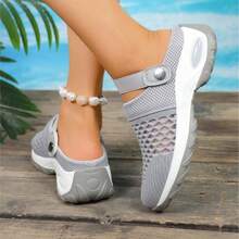 2026 Summer New Hot Item! Breathable Air Cushion Sneakers | Hollow-Out Breathable Non-Slip Mesh Soft Sole Casual Shoes #Breathable And Breathable #Air Cushioning #Wear These Shoes For Three Seasons - Xám - Xem 4