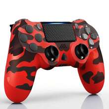 P-4 Controller Wireless, Dual Vibration/6-Axis Motion Control/3.5mm Audio Jack/Multi Touch Pad/Share Button, P-4 Controller Compatible With P-4/Slim/Pro/PC - Màu Cam cháy - Xem 2
