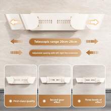 Adjustable Wall Mounted Pot Lid Rack, No Drilling Required Kitchen Wall Storage Rack, Adjustable Cutting Board & Dish Drainer