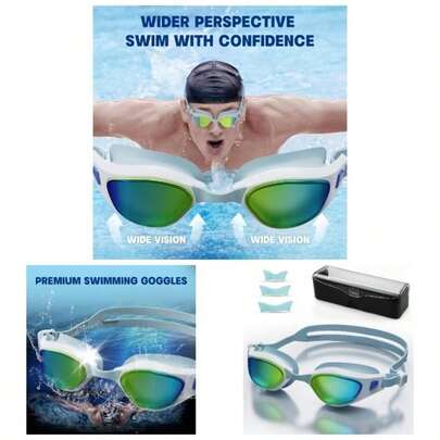 Swim Goggles U2013 Anti - Fog, Leak - Proof Comfort Fit, Wide View Swim Goggles Women Men Adult Youth