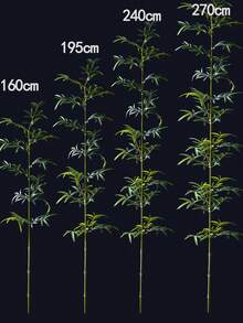 160-195cm Large Fake Bamboo Tree Artificial Palm Plants Tropical Cycas Branch Plastic Bambusa Leaves Green Dracaena Faux Monstera For Home Garden Office Decor 1pc Without Pot - Green - View 10