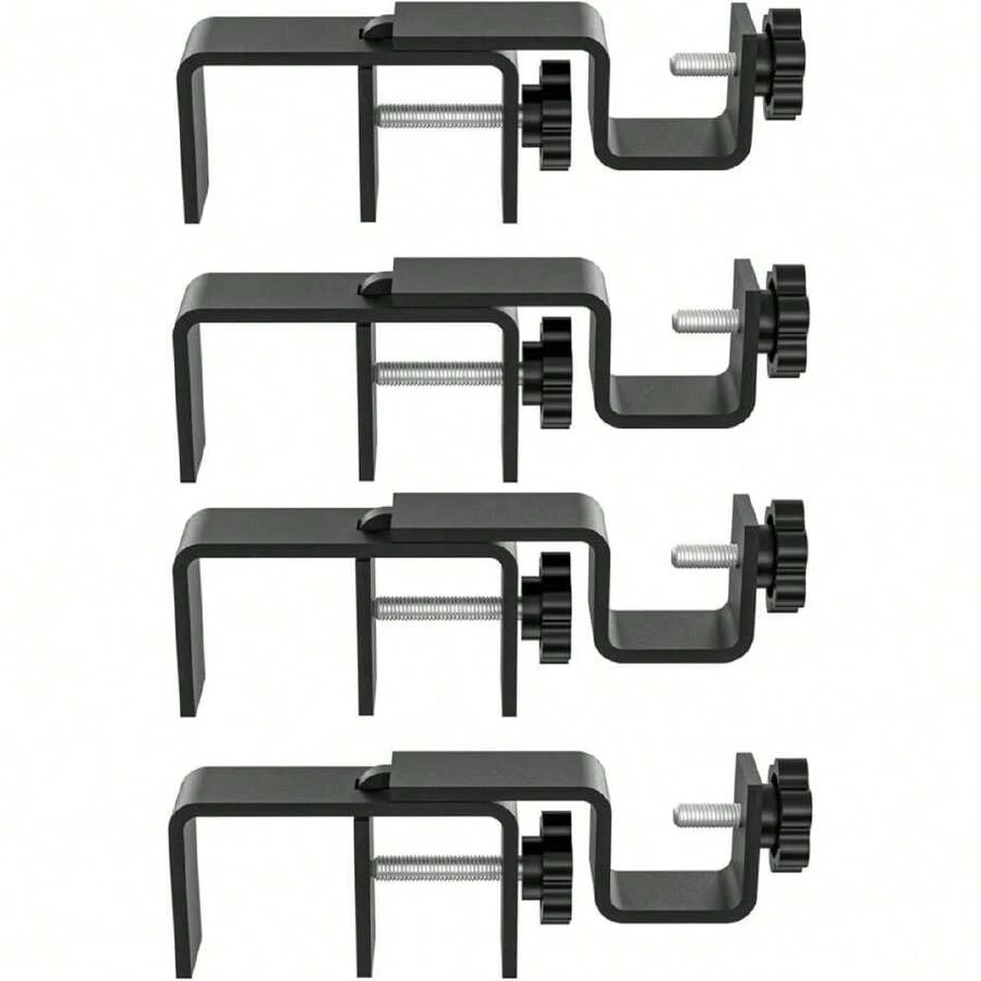 Over-Blinds Curtain Rod Brackets For Outside-Mounted Blinds, Blinds Curtain Rod Brackets For 1.3–2" Rectangular Headrails, Tool-Free No-Drill Installation For Apartments, Rentals Set Of 4 (Black),39832148 - Champagne - View 1