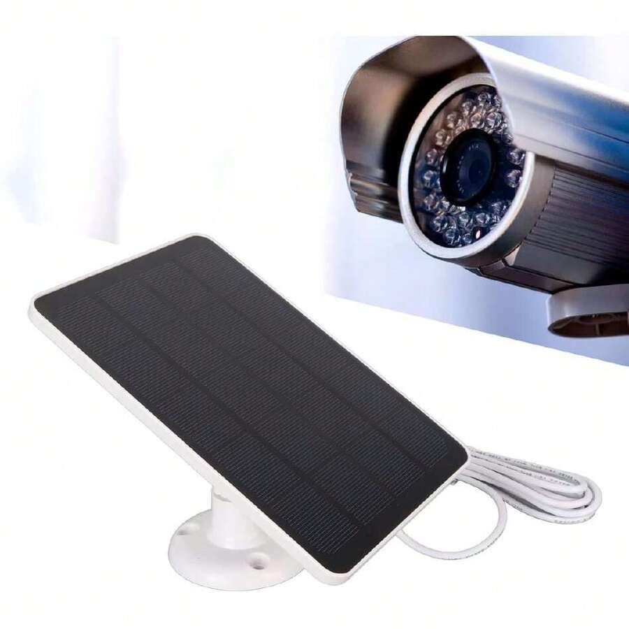 Panel Solar para Cámara de  Al Aire Libre, Cargador de Cámara de Panel de Alta Eficiencia Impermeable de 5 V 4 W con Cable de Alimentación de 9.84 Pies, Conversión,39826272 - Azul - Ver 1