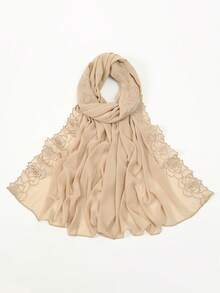 1 Stück Kamelien-Spitzen-Chiffon-Schal, Tuch, Umhang, weich, leicht, vielseitig einsetzbar, geeignet für Lässig, Formal, Reisen, Büro, Hochzeit, Valentinstag Geschenk - Verschiedenfarbig - Übersicht 11