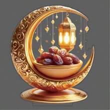 2D Acrylic Ramadan Decoration Lamp, Star & Moon Theme, No Power Needed, Suitable For Home & Office Holiday Desk Decor, Ideal Gift For Family - Multicolor - View 4