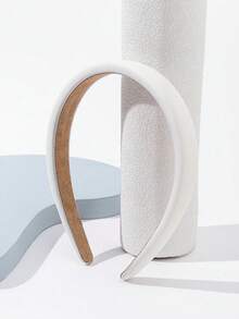 Solid Wide Headband Casual, Headband, Hair Hoop, Hair Accessories Headbands, Makeup Headband, Hair Band, - White - View 4