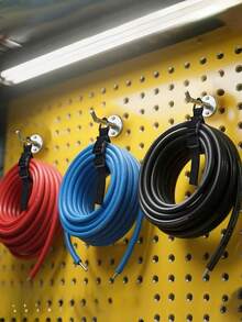 2个17/25英寸可调节延长线收纳架，带三角夹，适用于车库整理和存放，重型延长线挂钩，男士工作室适用（黑色） - 彩色 - 查看 6