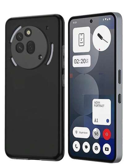1 st svart telefonskal kompatibelt med Moto X30 Pro, Moto G82, Moto G75, Poco M3 Pro 5G, Poco M2 Pro, Nothing Phone (2a) Plus, Nothing Phone (3a), mjukt skal, halkfritt, fingeravtrycksfritt, reptåligt, stöttåligt