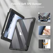 Fintie iPad 10.2 ケース iPad 第9/ 8/ 7世代 ケース 2021 2020 2019 透明バックカバー Apple Pencil 収納可能 三つ折スタンド スリープ機能 軽量 薄型 傷つけ防止 PU合成レザー TPU モデル番号A2602 A2603 A2604 A2605 (クラシックブラック) - 写真の通り - チェックする 6