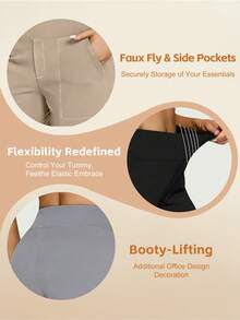 AOTILIUS 3 Pack Women's Wide Leg Pants With Pockets High Waist Loose Sweatpants Casual Lounge Yoga Workout Palazzo Everyday,Casual Sweatpants, Warm Butterfly Print Straight-Leg Pants, All-Season Design - 3件 - 查看 6