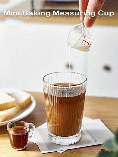 Mini Transparent Measuring Cup - Precise Kitchen Measuring Cup With Pouring Spout, Suitable For Baking, Cooking, Coffee, Lemon Juice, Vinegar And Other Seasonings. Portable And Durable Plastic Cup.