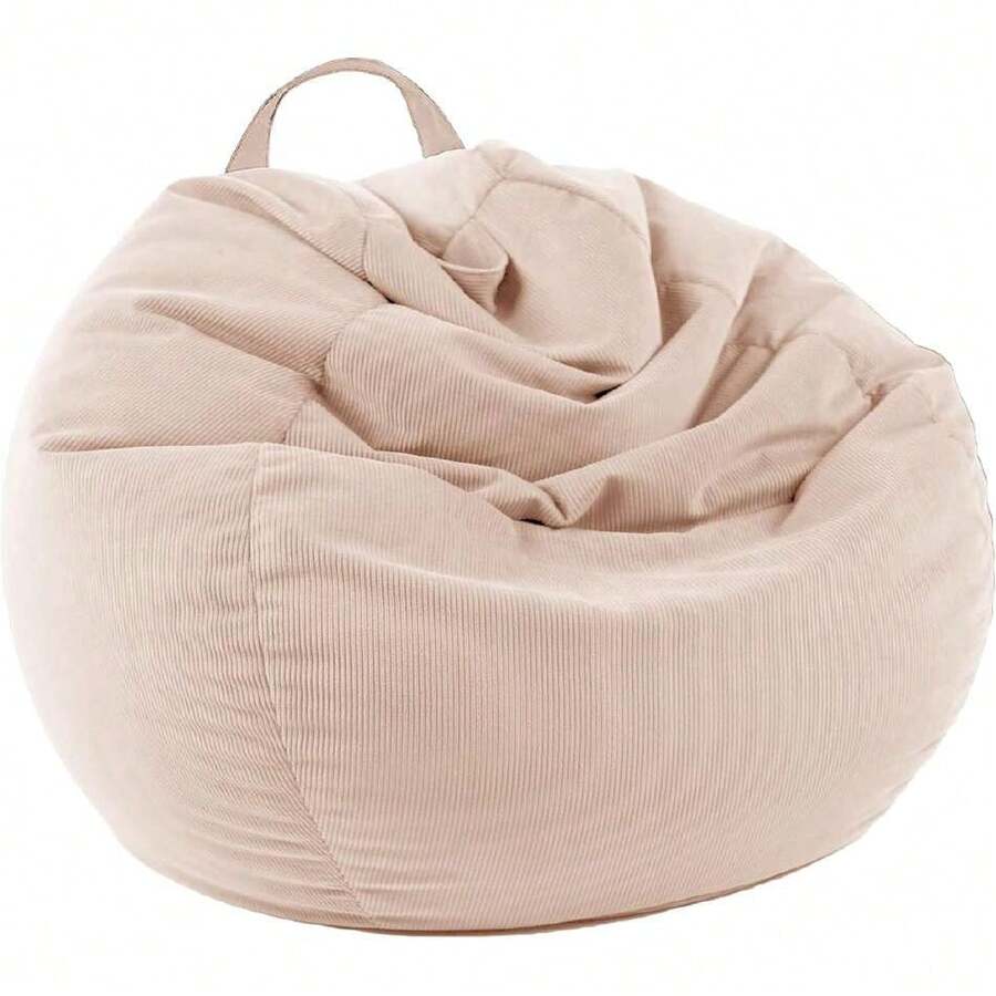 Stuffed Animal Storage Bean Bag Chair Cover (No Filler) For  And Adults.Pets Dogs/Cats Lazy Beds.Soft Premium Corduroy Stuffable Bean Bag For Organizing  Plush Toys Or Memory Foam,39917109 - Màu be - Xem 1