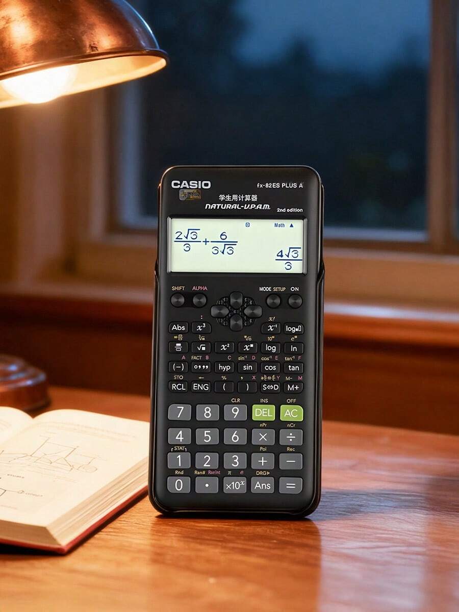 Casio 卡西欧科学功能计算器,适用于中小学生考试 - 黑色 - 查看 1