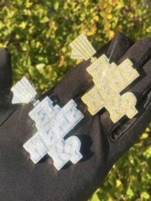 DUBSS 1 Piece Iced Out EL NENE KP Necklace Pendant For Men Real Copper 5A Cubic Zirconia Gold Plated Hip Hop Jewelry - Letter Pendant - View 2