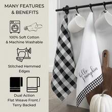 CYPNElrene Home Fashions Farmhouse Living Fall Hello Pumpkin and Check Juego de Toallas de Cocina 18 x 28 Pulgadas Negro/BlancoFashion - 227017914 - Ver 5