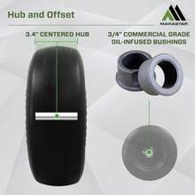 CYPNMARASTAR 00232 - Montaje de neumático y rueda de ajuste universal de 11 x 4.00-5 neumáticos de repuesto para cortacésped de giro cero banda de rodadura suave kit adaptador incluidoFashion - 227160929 - Ver 5