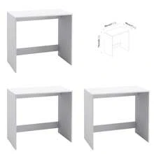 Small Compact Modern Computer PC Laptop Desk Study Table Home Office Workstation - White - View 1
