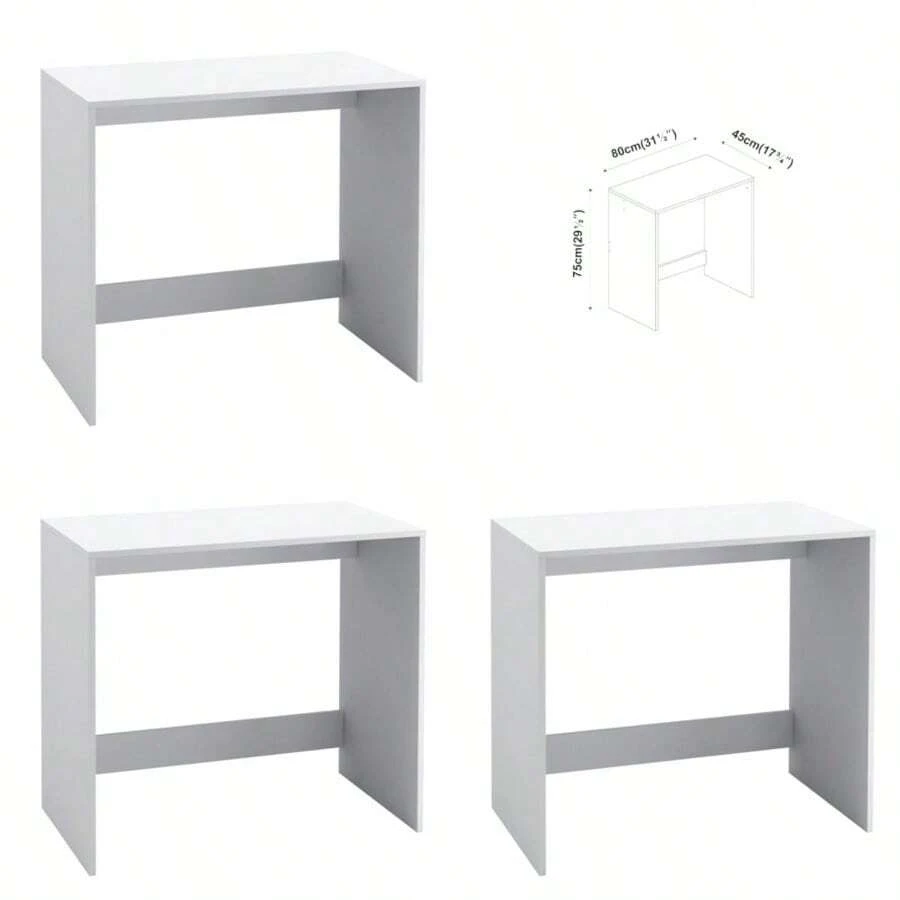 Small Compact Modern Computer PC Laptop Desk Study Table Home Office Workstation - White - View 1