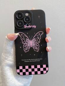 Butterfly 1pc Plaid Bow Pattern, Black Pupil Shockproof TPU Material Phone Case, Suitable As Holiday Gift, Compatible With Apple IPhone XS/XS Max/XR/11/12/13/14/15/16/17 Pro/Pro Max/14/15/16 Plus, Samsung, Xiaomi Redmi, OPPO, VIVO Protective Cover, Unisex - Multicolor - View 2