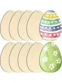 30 pièces Œufs de Pâques en bois creux DIY, convenant pour la décoration de rassemblements familiaux de Pâques, peinture de cadeaux, décoration de Pâques, œufs décoratifs de Pâques, convenant pour le rebord de fenêtre, la chambre, le salon, le bureau, la salle de classe et d'autres occasions, décoration artisanale pour les rassemblements familiaux, Joyeuses Pâques. - Cadeau de peinture de décoration de Pâques - Voir 11