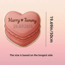 1个定制照片抱枕，个性化靠垫，可定制趣味图案，双面3D抱枕，适合送给爸爸/妈妈/家人/她/他/女朋友/男朋友，情侣生日礼物，家居装饰，定制靠垫，圣诞礼物 - 愛心 - 查看 4