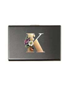 6卡位超薄卡包，金属色，可印字母A到Z图案，可收纳身份证、银行卡、信用卡等，简约轻薄铝合金金属钱包，RFID防盗刷，男女通用金属卡包，情人节、婚礼季、宾客礼物、伴娘礼物、斋月礼物 - 彩色 - 查看 21