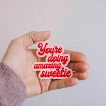 3-Inch You're Doing Amazing, Sweetie Retro Waterproof Sticker,Playful Vinyl Decal Compatible With Ipad, Kindle, Water Bottle, Books, Laptops, Notebooks, Journals, Binders, Desks, Study Spaces, Dorm Room Decor - Great For College Students - Multicolor - View 1
