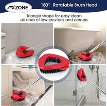 MXZONE Scrubber Mop Head Replacement Compatible With O Cedar EasyWring 1 Tank System, Spin Mop Scrub Brush Head, Hard Bristle Cleaning Brush Attachment For Kitchen Tile Floor, Not Fit RinseClean - ColorD - 查看 5