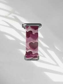 1 pieza Correa de reloj de silicona de color burdeos con diseño de corazón, suave, elástica, transpirable y cómoda, compatible con relojes inteligentes , Honor de 38mm, 40mm, 41mm, 45mm, 44mm, 42mm, 46mm, 49mm, y con Ultra SE/11/10/9/8/7/6/5/4/3/2/1, de estilo casual y de múltiples colores - Multicolor - Ver 4