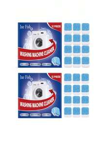 JUE FISH 12pcs/24pc Washing Machine Drum Cleaning Effervescent Tablets, Home Cleaning, Washing Machine Descaling Deep Cleaning Detergent Tablets, Clean Internal Drum And Agitator Universal, Deeply Penetrate Washing Machine Interior, Effectively Remove Stubborn Dirt And Detergent Residue Design - Multicolor - View 6