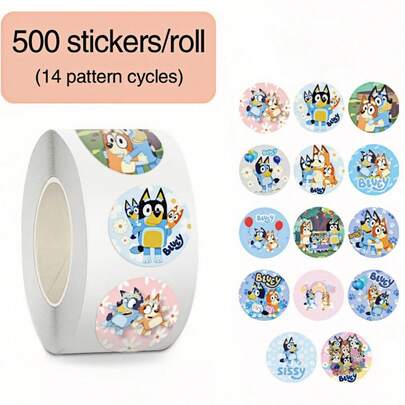 500pcs Brui Cartoon Stickers - 10 Cute Designs, Thick & Durable, Suitable For Laptops, Luggage, Notebooks, Ideal For School, Travel And DIY Crafts. Fun Cartoon Sticker Set, Great For Kids Projects And Party Favors.