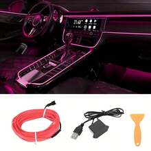 USB Flexible Neon LED Car Interior Light Strip - RGB Car Interior Light Strip, Durable Car Lighting Accessories, Car Interior Decorations