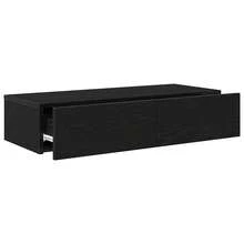 vidaXL Murale Étagère com gavetas 80x33x17 cm engenharia madeira preto - Preto - Ver 7