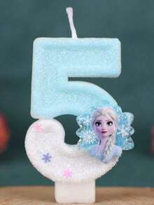 艾莎公主系列生日蜡烛，派对氛围蜡烛，生日派对礼物，0-9数字生日蜡烛 - 彩色 - 查看 2